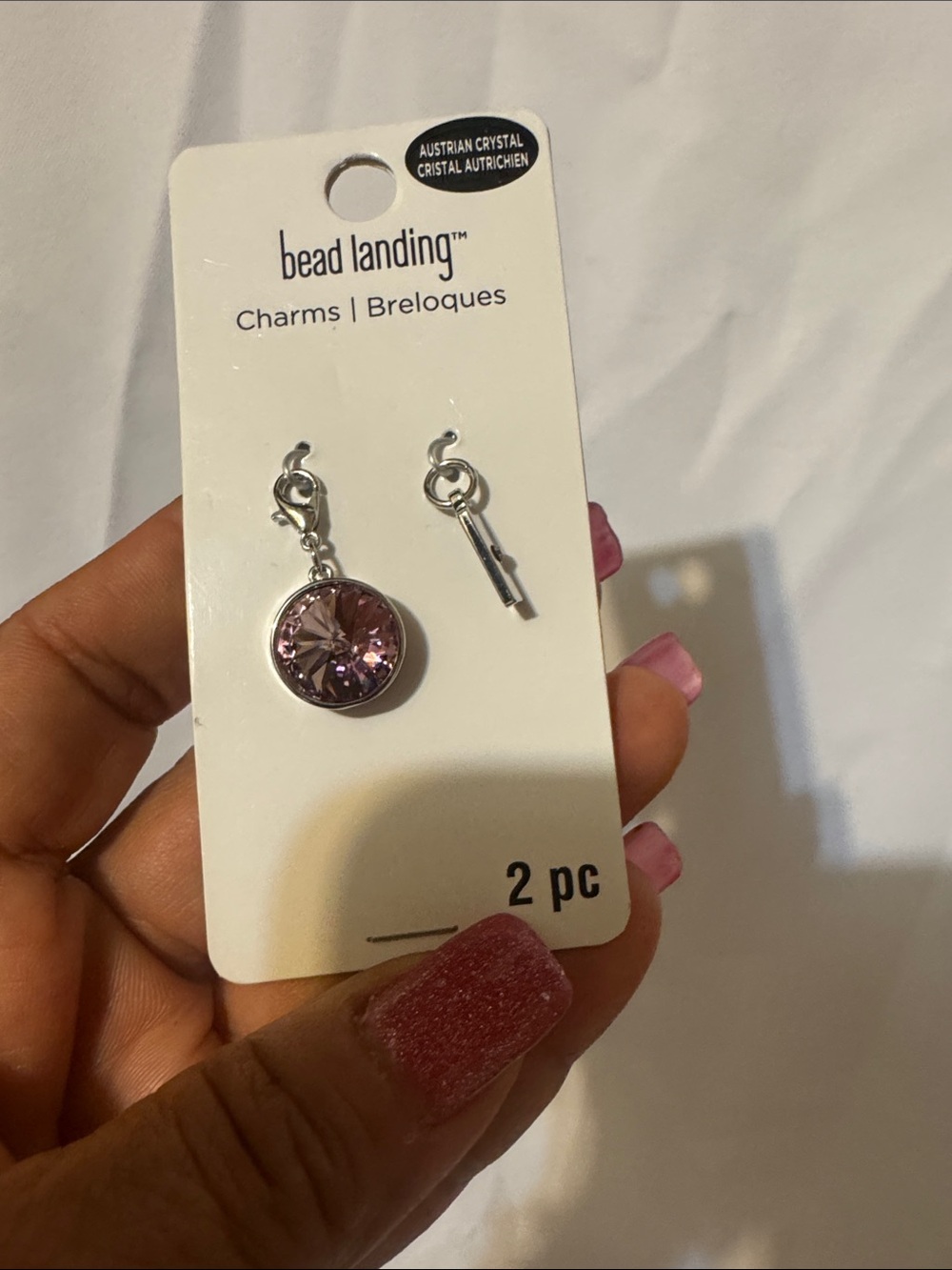 Bead Landing Pink Austrian Crystal Charm Set for Bracelets